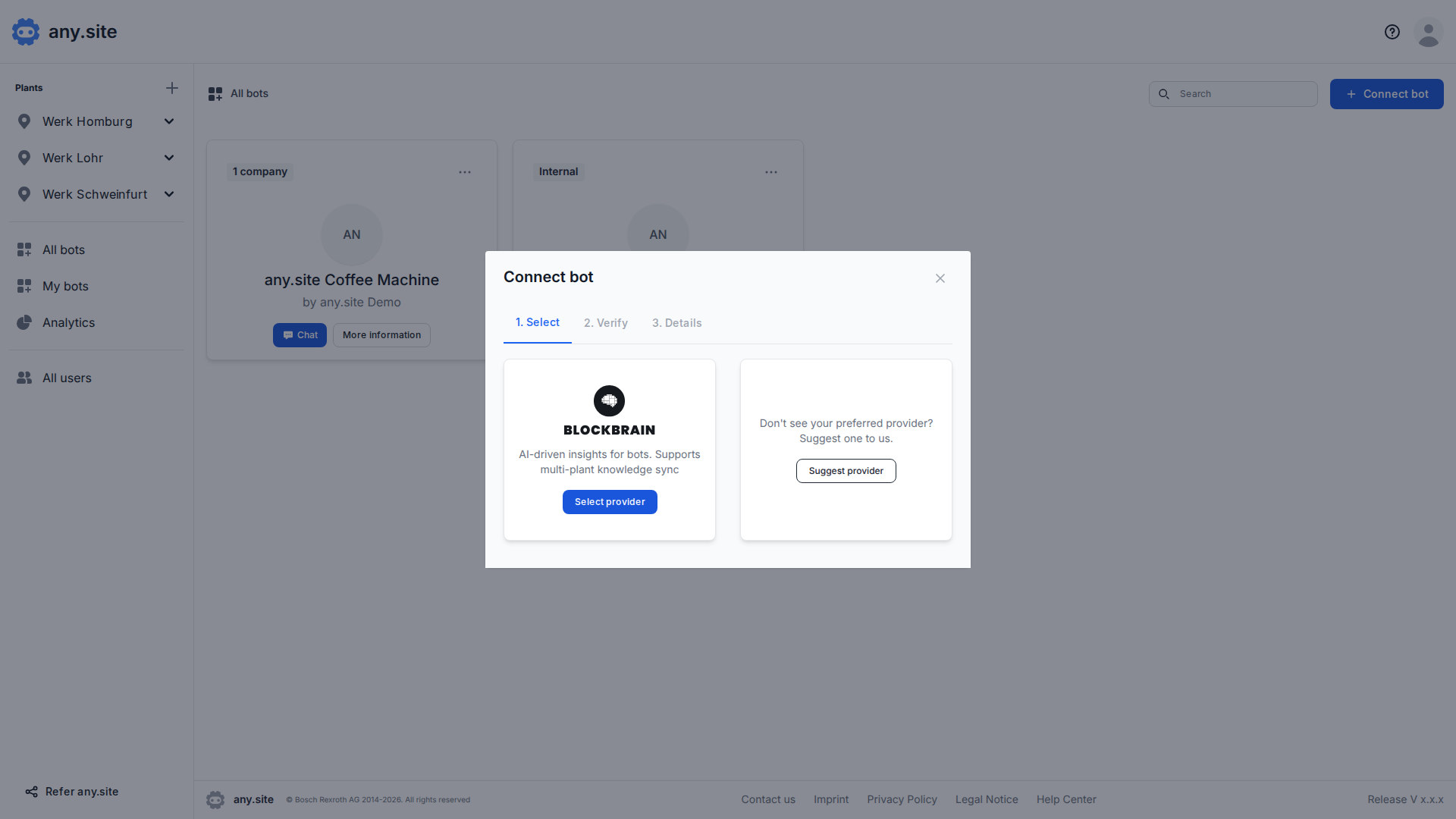 Select bot provider